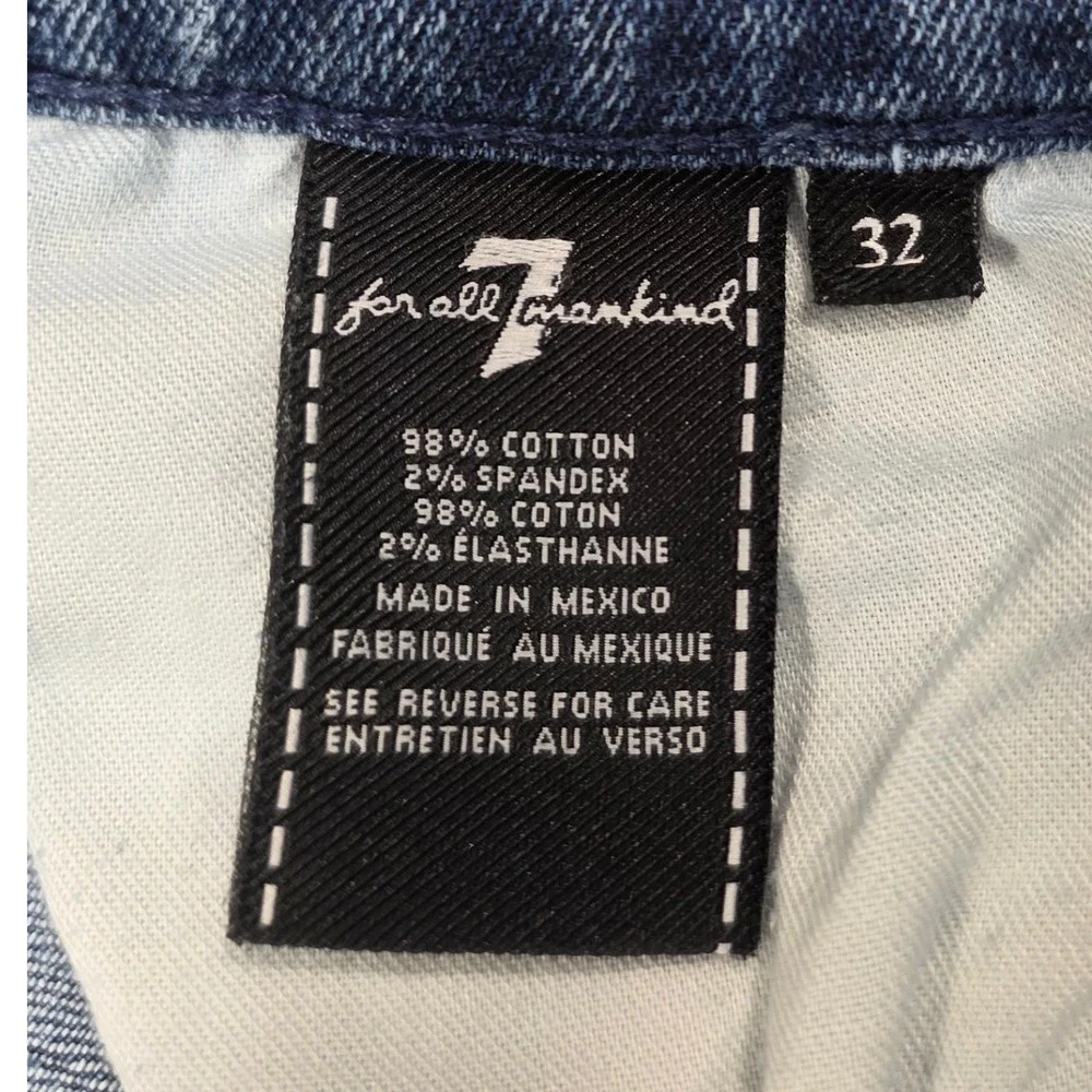 7 For All Mankind Mens Straight Leg Jeans Medium Wash Blue‎ Size 32x28